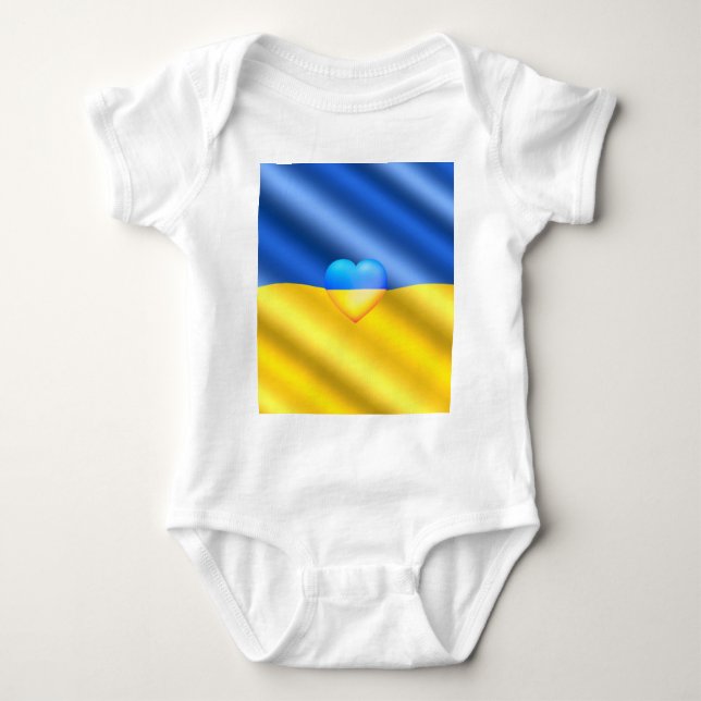 Ukraina Freedom Heart Ukrainukrainska Flagga Baby  T Shirt (Framsida)