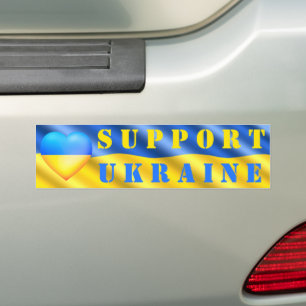 Ukraina - Frihetsstöd - fred - Ukrainas Flagga Bildekal