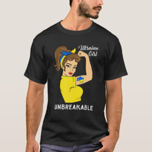 Ukraina Girl Unbryable Ukrainska Flagga Strong Wo T Shirt