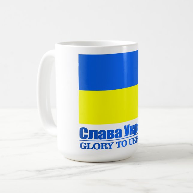 Ukraina (Glory to Ukraina) Kaffemugg (Framsida vänster)
