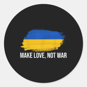 Ukraina gör Kärlek inte Krig Runt Klistermärke