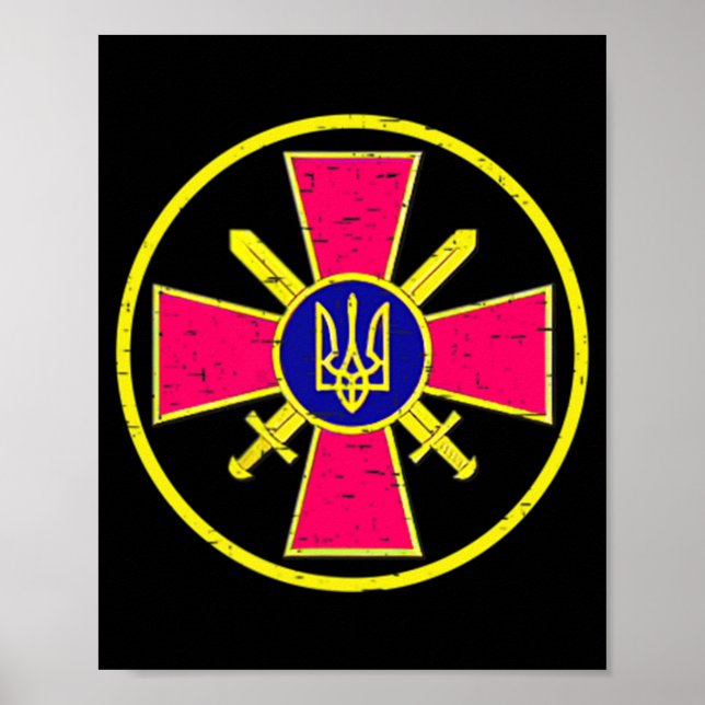 UKRAINA GROUND FORCES EMBLEM UKRAINE ARMY HAR ARBE POSTER (Framsidan)
