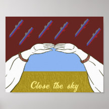 Ukraina "gult och blått" himlar