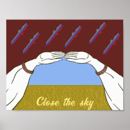Ukraina "gult och blått" himlar poster
