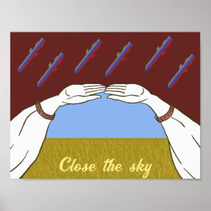 Ukraina "gult och blått" himlar poster
