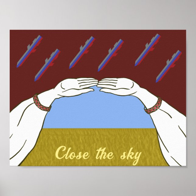 Ukraina "gult och blått" himlar poster (Framsidan)