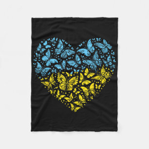 Ukraina Heart Butterflies Ukrainska kvinnor Girls Fleecefilt