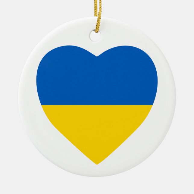 Ukraina Heart Julgransprydnad Keramik (Framsidan)