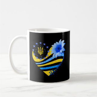 Ukraina Heart Solros Ukraina Symbol jag står med Kaffemugg