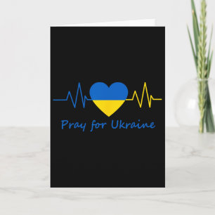 Ukraina Heartbeat Be för Ukraina Pride Flagga Färg Kort