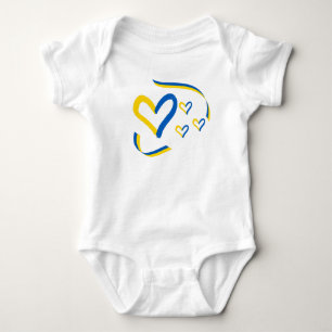 Ukraina Hearts Baby Bodykosti T Shirt