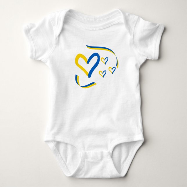 Ukraina Hearts Baby Bodykosti T Shirt (Framsida)