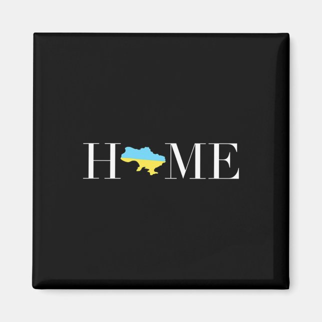 Ukraina Hem Ukrainsk Flagga Uni  Magnet (Framsidan)
