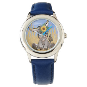 Ukraina Himlar Donkey med solblommor Armbandsur