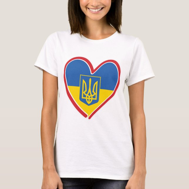 Ukraina-hjärta T Shirt (Framsida)