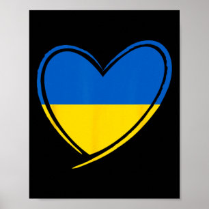 Ukraina Hjärta Ukrainsk Flagga Patriotisk Män Kvin Poster