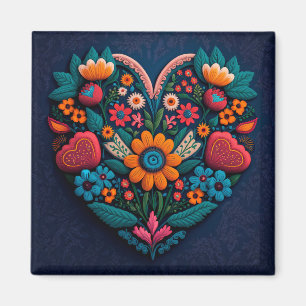 Ukraina Hjärtat of Flowers Magnet