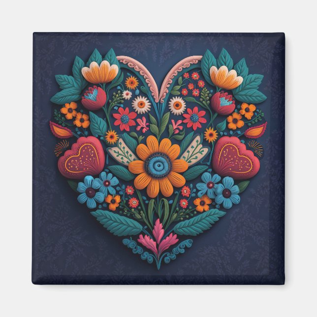 Ukraina Hjärtat of Flowers Magnet (Framsidan)