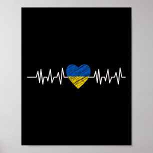 Ukraina Hjärtats Puls Ukrainas Flagga Jag älskar U Poster