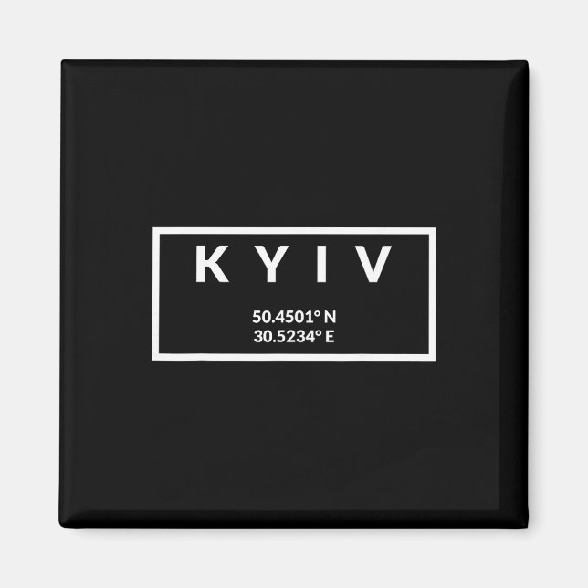 Ukraina Huvudstad Koordinater - Kiev 1  Magnet (Framsidan)