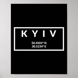Ukraina Huvudstad Koordinater - Kiev 1 Poster