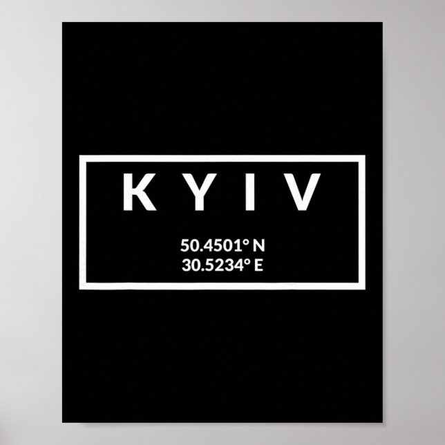 Ukraina Huvudstad Koordinater - Kiev 1  Poster (Framsidan)