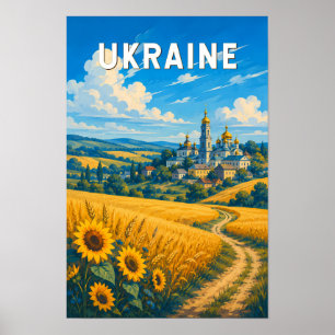 Ukraina Illustration Resa Konst Vintage Poster