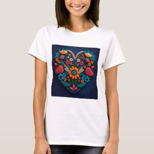 Ukraina-Inspired Heart of Flowers T Shirt