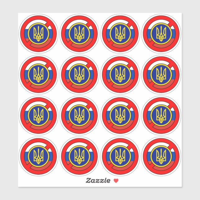 Ukraina - inte Ryssland Sticker Klistermärken (Ark)