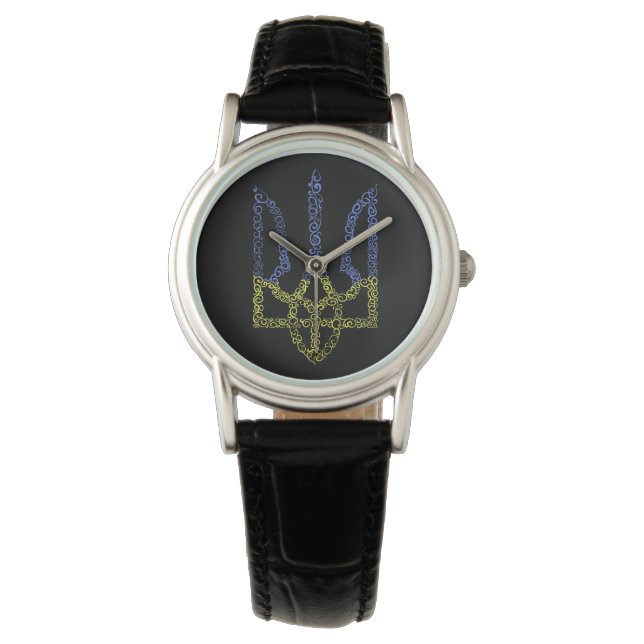Ukraina jackar arm trident tryzub spiral mönster armbandsur (Framsida)