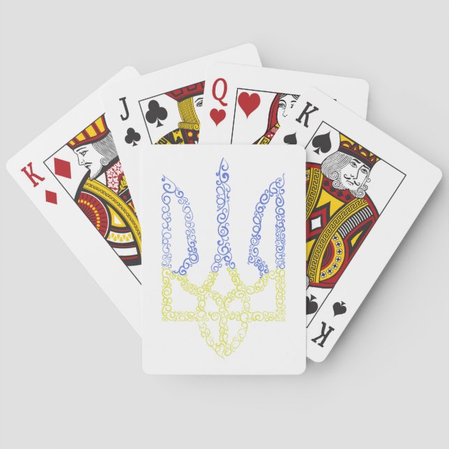 Ukraina jackar arm trident tryzub spiral mönster casinokort (Baksidan)