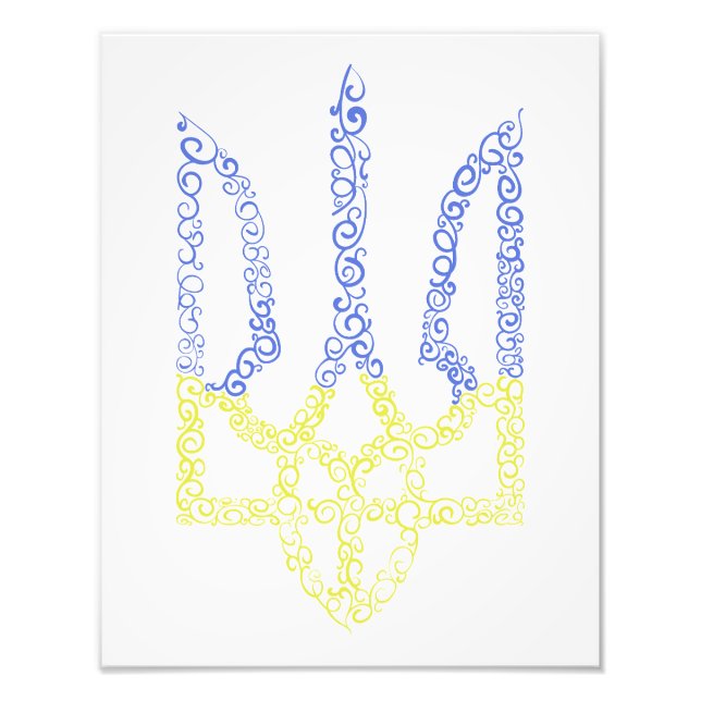 Ukraina jackar arm trident tryzub spiral mönster fototryck (Framsidan)