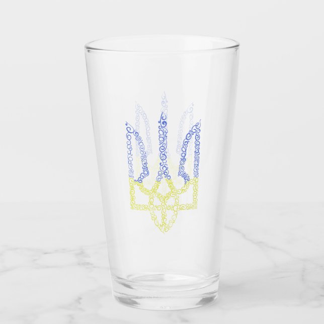 Ukraina jackar arm trident tryzub spiral mönster glaskopp (Framsida)