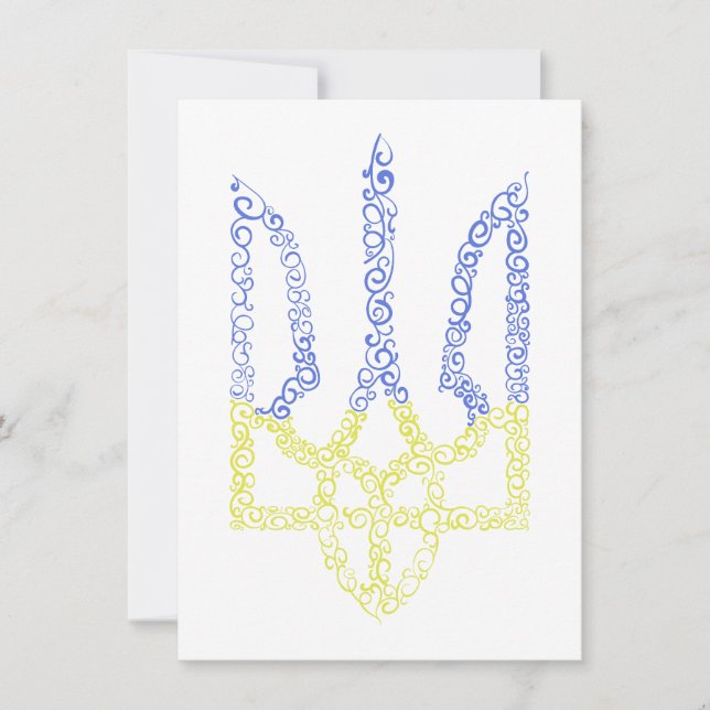 Ukraina jackar arm trident tryzub spiral mönster inbjudningar (Framsida)