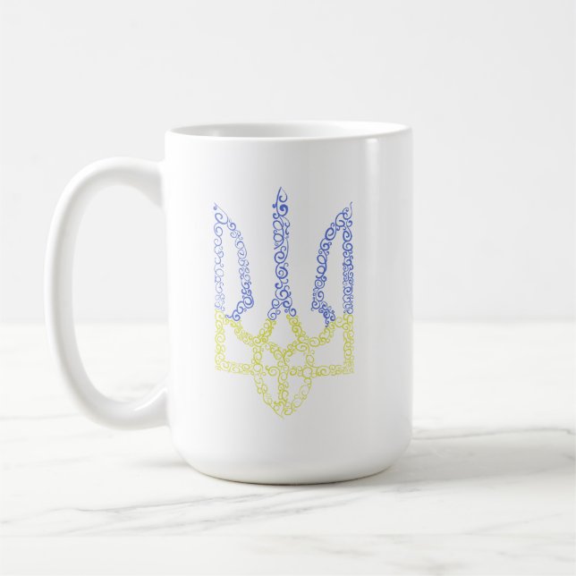 Ukraina jackar arm trident tryzub spiral mönster kaffemugg (Vänster)