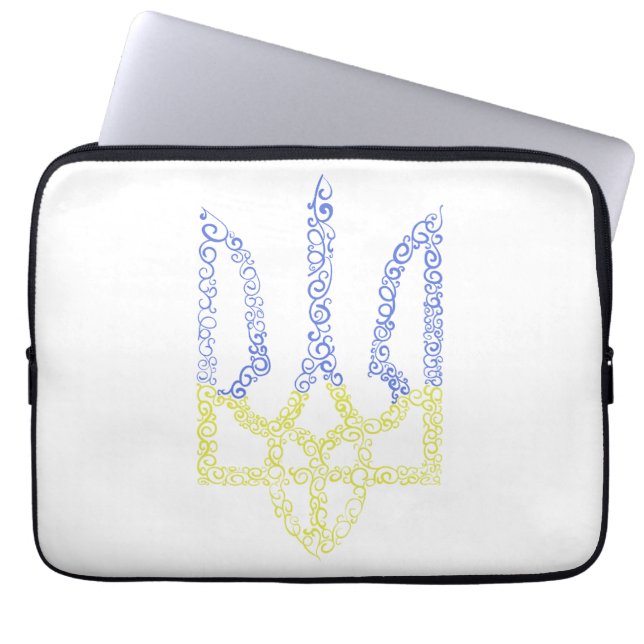 Ukraina jackar arm trident tryzub spiral mönster laptop fodral (Framsidan)