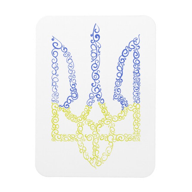 Ukraina jackar arm trident tryzub spiral mönster magnet (Vertikal)