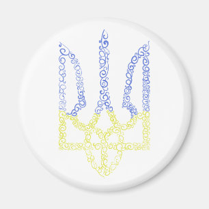 Ukraina jackar arm trident tryzub spiral mönster magnet
