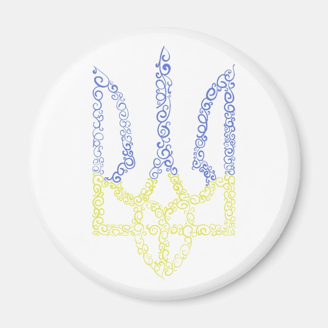 Ukraina jackar arm trident tryzub spiral mönster magnet (Framsidan)