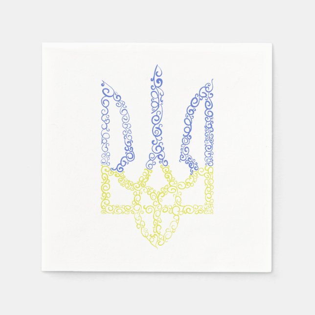 Ukraina jackar arm trident tryzub spiral mönster pappersservett (Framsidan)