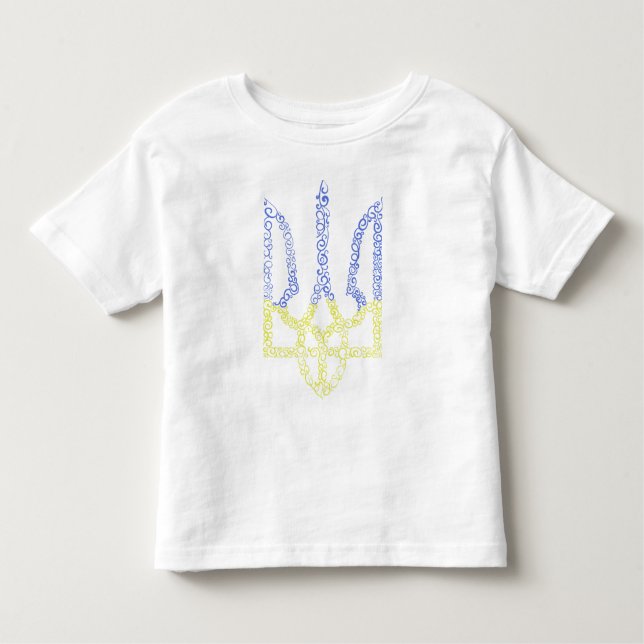 Ukraina jackar arm trident tryzub spiral mönster t shirt (Framsida)
