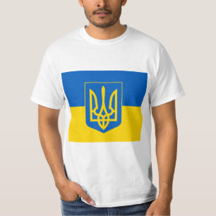 UKRAINA Jackar om Arm och Flagga T Shirt