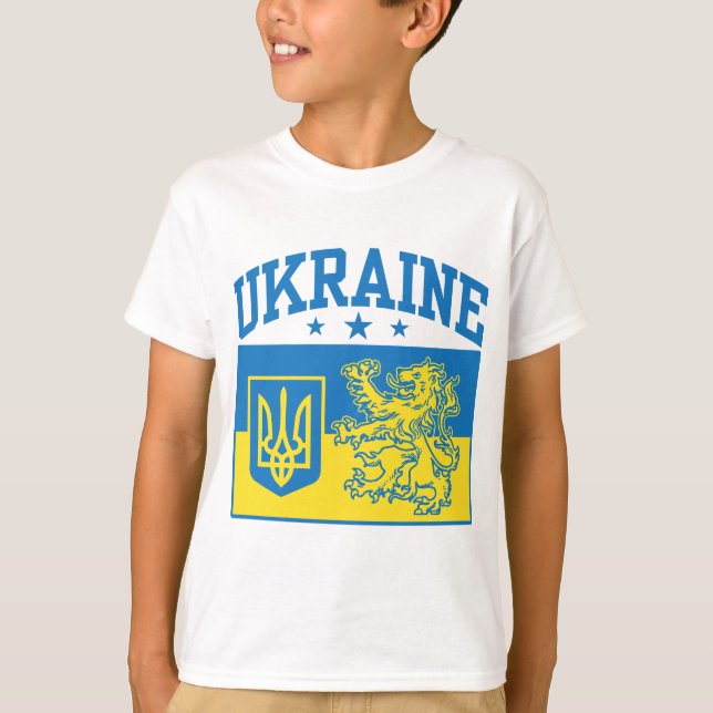 Ukraina Jackar om Arm T Shirt (Framsida)
