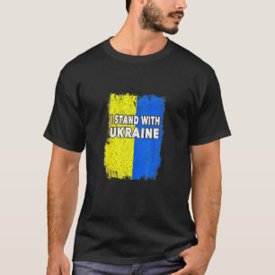 Ukraina Jag står på Ukrainas Flagga Support T Shirt