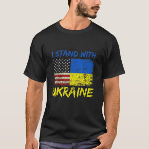 Ukraina Jag står på Ukrainas Flagga Support T Shirt