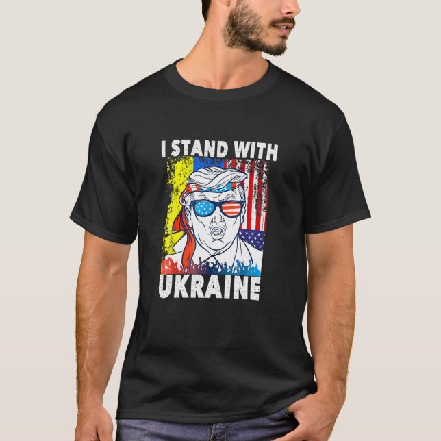 Ukraina Jag står på Ukrainas Flagga Support T Shirt (Framsida)
