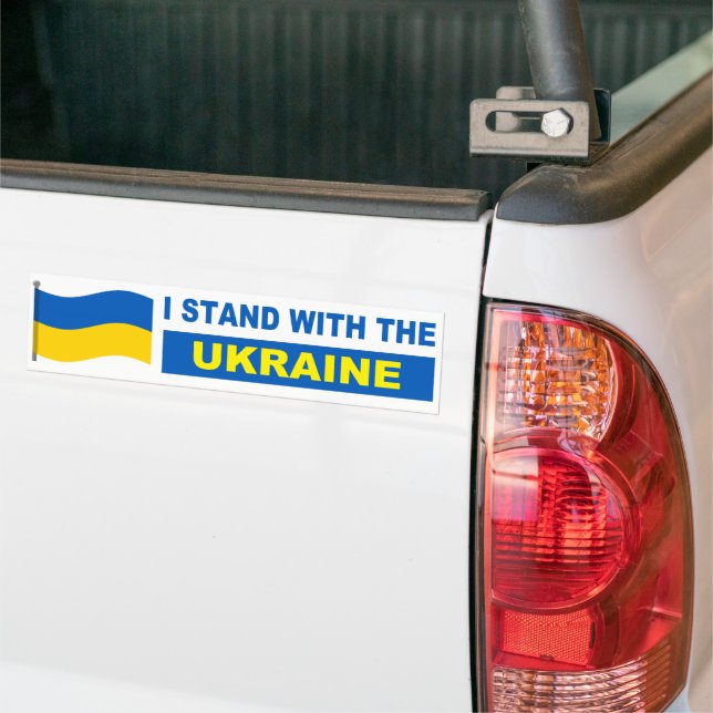 Ukraina - jag står på Ukrainas sida Bildekal (På lastbil)