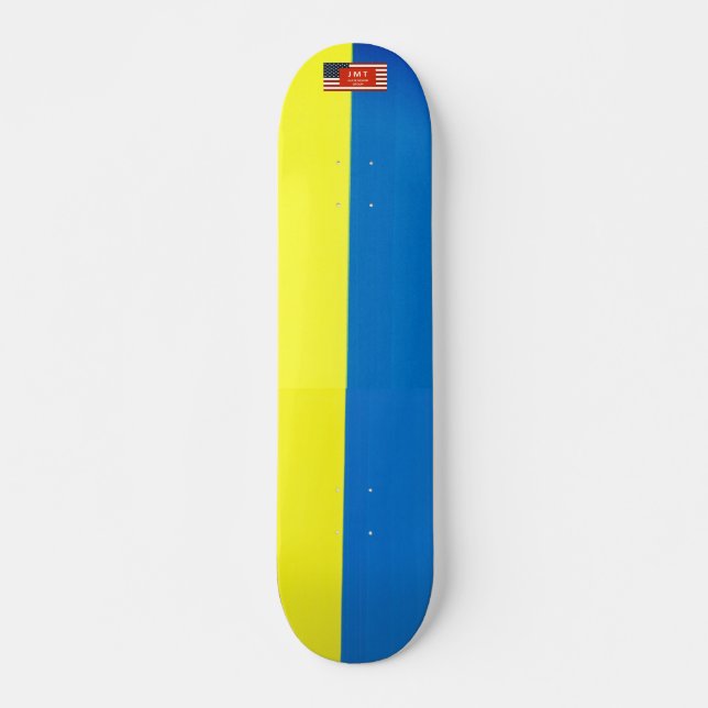 UKRAINA JMT Skateboard, 7¾ tum Deck Mini Skateboard Bräda 18,5 Cm (Framsida)