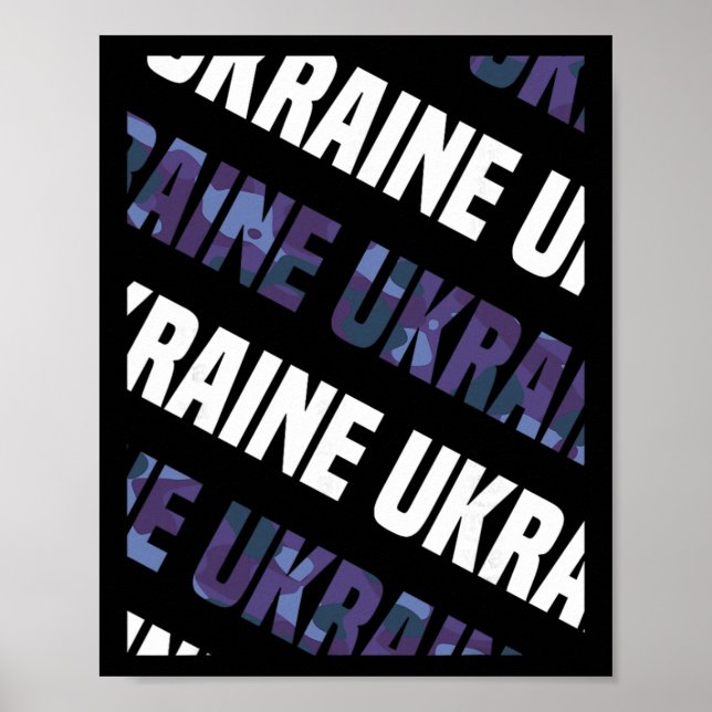 Ukraina Kamouflage Mönster Lila Kamouflage  Poster (Framsidan)