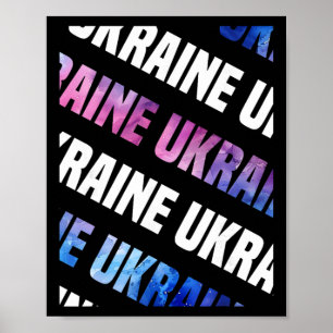 Ukraina Kamouflage Mönster Vattenfärg Kamouflage Poster